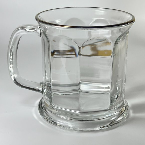Vtg Columbia Beveled Coffee Cup Mug Clear Glass Souvenir Collectible Made in USA - Picture 3 of 10